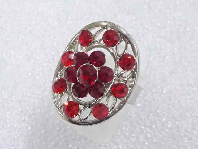 JAPANESE KIMONO / ANTIQUE COLORED STONE RING (SIZE 16)